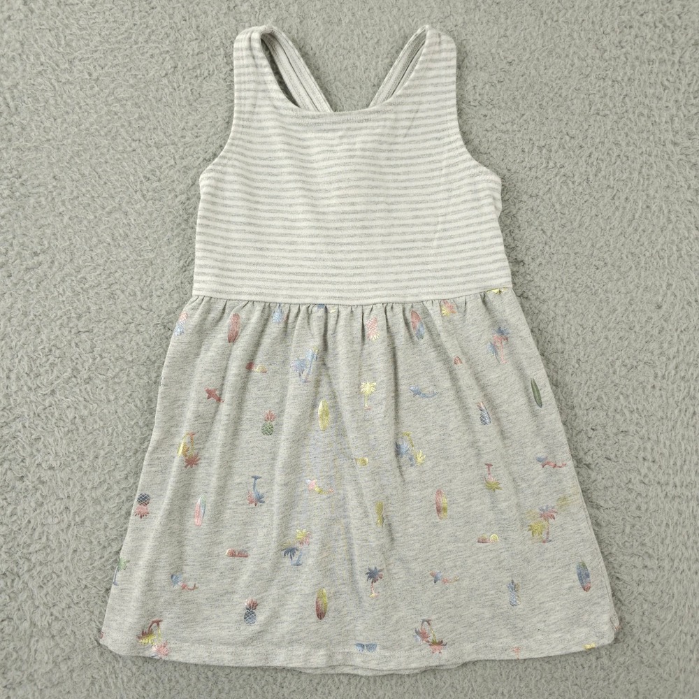 Gymboree Dress Girls 3T Gray Jump Into Summer Surf Stripe Racerback Casual Beach